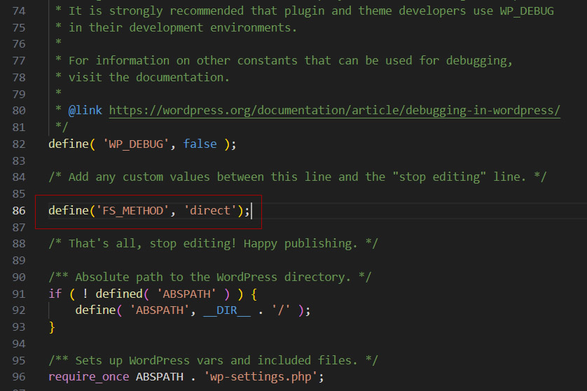 最も簡単な対処法:wp-config.php に1行追加